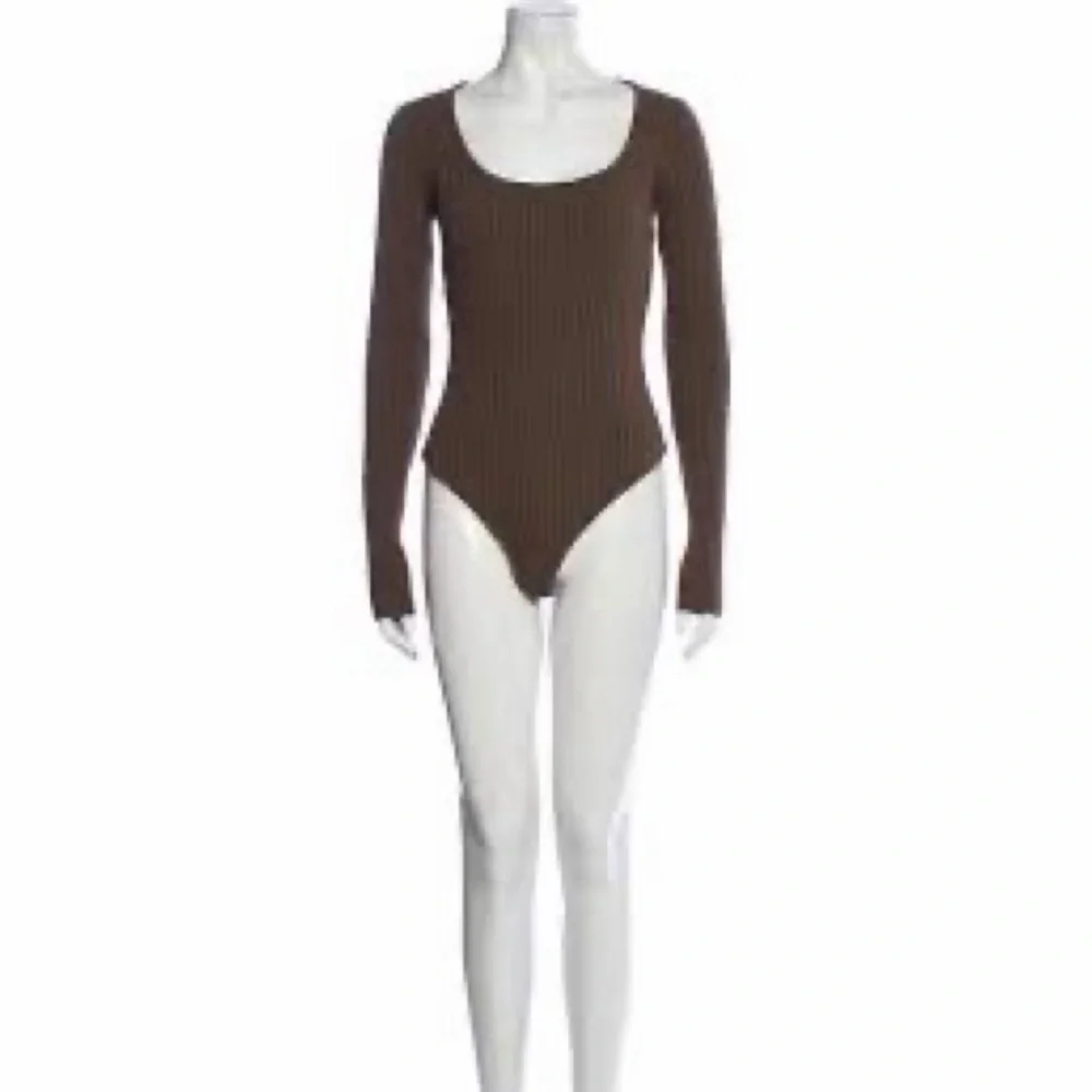 Anine Bing Felicity Ribbed Knit Bodysuit in Olive - Picture 8 of 14